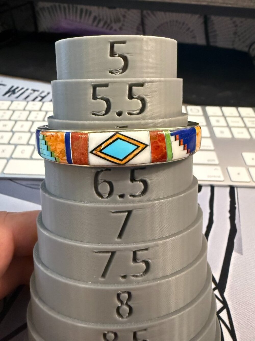 925 Multi-inlay cuff